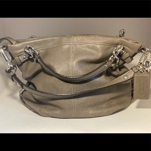 Coach Brooke Taupe Leather Hobo Shoulder Handbag